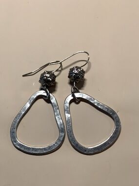 Sterling Silver Open Teardrop Dangle Earrings